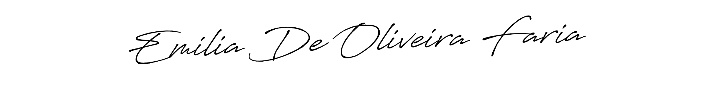 The best way (Antro_Vectra_Bolder) to make a short signature is to pick only two or three words in your name. The name Emilia De Oliveira Faria include a total of six letters. For converting this name. Emilia De Oliveira Faria signature style 7 images and pictures png