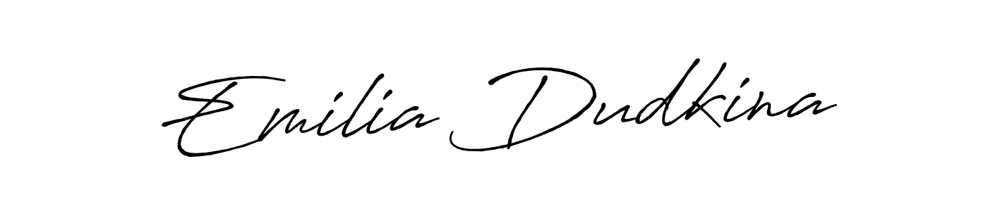 Create a beautiful signature design for name Emilia Dudkina. With this signature (Antro_Vectra_Bolder) fonts, you can make a handwritten signature for free. Emilia Dudkina signature style 7 images and pictures png