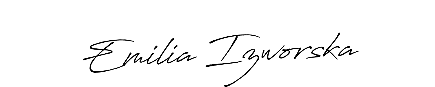 Similarly Antro_Vectra_Bolder is the best handwritten signature design. Signature creator online .You can use it as an online autograph creator for name Emilia Izworska. Emilia Izworska signature style 7 images and pictures png