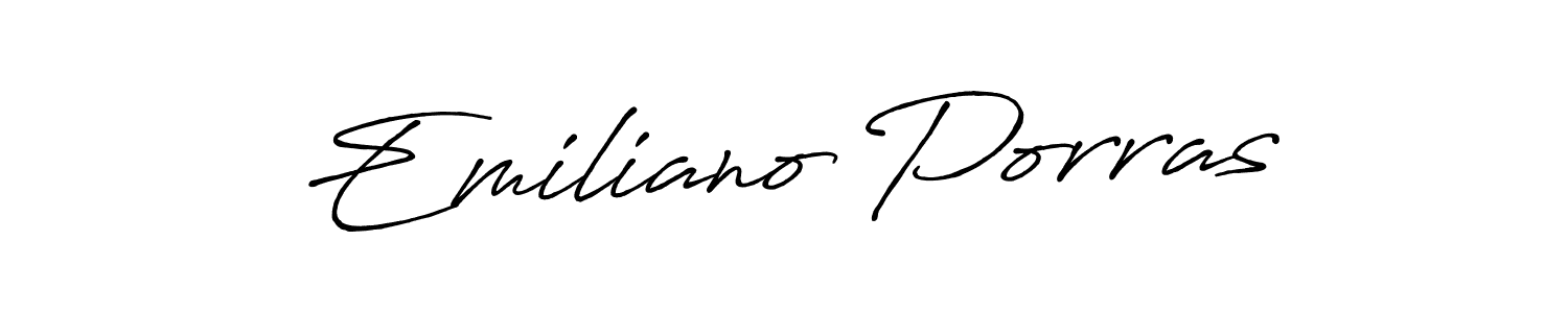 It looks lik you need a new signature style for name Emiliano Porras. Design unique handwritten (Antro_Vectra_Bolder) signature with our free signature maker in just a few clicks. Emiliano Porras signature style 7 images and pictures png