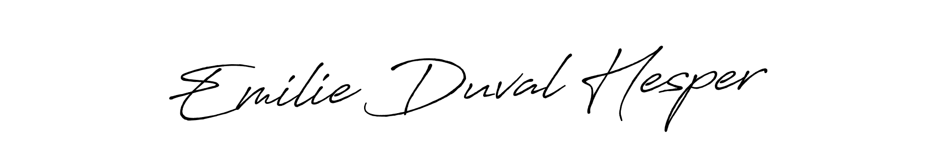 How to make Emilie Duval Hesper name signature. Use Antro_Vectra_Bolder style for creating short signs online. This is the latest handwritten sign. Emilie Duval Hesper signature style 7 images and pictures png