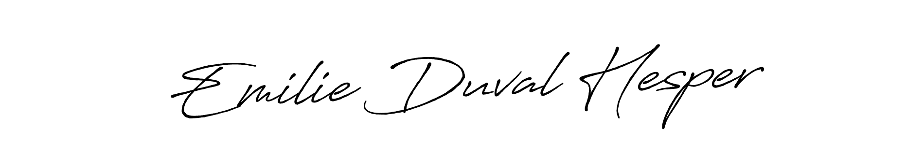 How to make Emilie Duval Hesper name signature. Use Antro_Vectra_Bolder style for creating short signs online. This is the latest handwritten sign. Emilie Duval Hesper signature style 7 images and pictures png