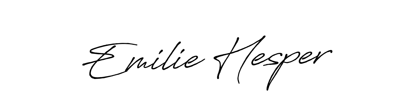 Make a beautiful signature design for name Emilie Hesper. With this signature (Antro_Vectra_Bolder) style, you can create a handwritten signature for free. Emilie Hesper signature style 7 images and pictures png
