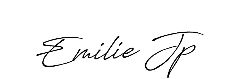 if you are searching for the best signature style for your name Emilie Jp. so please give up your signature search. here we have designed multiple signature styles  using Antro_Vectra_Bolder. Emilie Jp signature style 7 images and pictures png