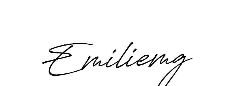 Also You can easily find your signature by using the search form. We will create Emiliemg name handwritten signature images for you free of cost using Antro_Vectra_Bolder sign style. Emiliemg signature style 7 images and pictures png