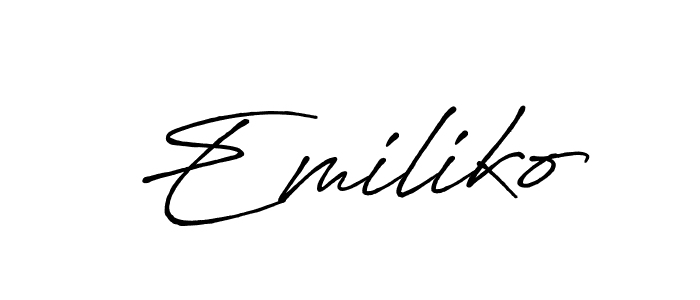 Once you've used our free online signature maker to create your best signature Antro_Vectra_Bolder style, it's time to enjoy all of the benefits that Emiliko name signing documents. Emiliko signature style 7 images and pictures png