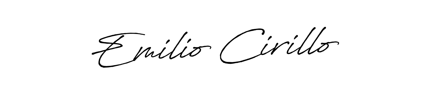 The best way (Antro_Vectra_Bolder) to make a short signature is to pick only two or three words in your name. The name Emilio Cirillo include a total of six letters. For converting this name. Emilio Cirillo signature style 7 images and pictures png