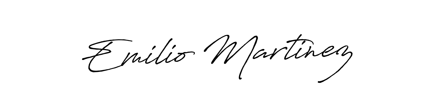 Create a beautiful signature design for name Emilio Martinez. With this signature (Antro_Vectra_Bolder) fonts, you can make a handwritten signature for free. Emilio Martinez signature style 7 images and pictures png