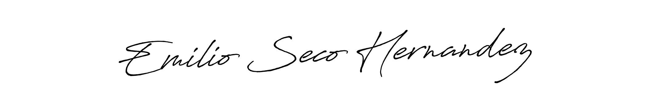 Make a beautiful signature design for name Emilio Seco Hernandez. With this signature (Antro_Vectra_Bolder) style, you can create a handwritten signature for free. Emilio Seco Hernandez signature style 7 images and pictures png