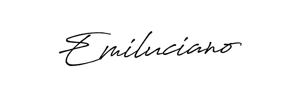 Antro_Vectra_Bolder is a professional signature style that is perfect for those who want to add a touch of class to their signature. It is also a great choice for those who want to make their signature more unique. Get Emiluciano name to fancy signature for free. Emiluciano signature style 7 images and pictures png