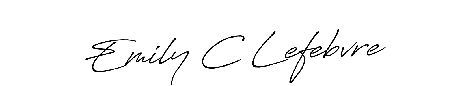 Emily C Lefebvre stylish signature style. Best Handwritten Sign (Antro_Vectra_Bolder) for my name. Handwritten Signature Collection Ideas for my name Emily C Lefebvre. Emily C Lefebvre signature style 7 images and pictures png