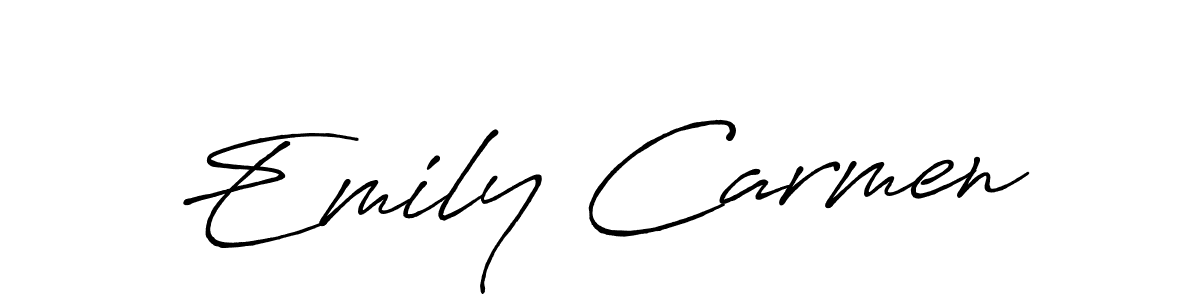 Make a short Emily Carmen signature style. Manage your documents anywhere anytime using Antro_Vectra_Bolder. Create and add eSignatures, submit forms, share and send files easily. Emily Carmen signature style 7 images and pictures png