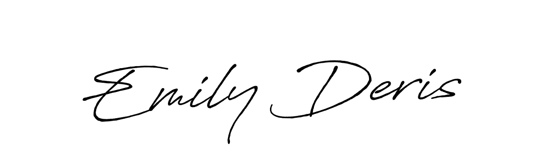 Emily Deris stylish signature style. Best Handwritten Sign (Antro_Vectra_Bolder) for my name. Handwritten Signature Collection Ideas for my name Emily Deris. Emily Deris signature style 7 images and pictures png