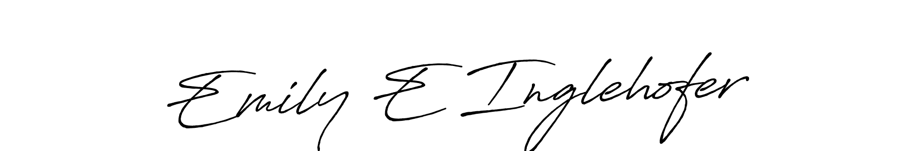 Create a beautiful signature design for name Emily E Inglehofer. With this signature (Antro_Vectra_Bolder) fonts, you can make a handwritten signature for free. Emily E Inglehofer signature style 7 images and pictures png