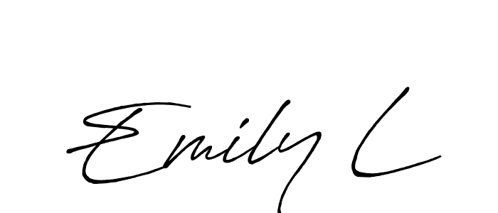 Use a signature maker to create a handwritten signature online. With this signature software, you can design (Antro_Vectra_Bolder) your own signature for name Emily L. Emily L signature style 7 images and pictures png