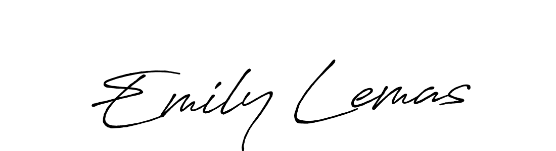 Design your own signature with our free online signature maker. With this signature software, you can create a handwritten (Antro_Vectra_Bolder) signature for name Emily Lemas. Emily Lemas signature style 7 images and pictures png