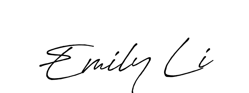 Create a beautiful signature design for name Emily Li. With this signature (Antro_Vectra_Bolder) fonts, you can make a handwritten signature for free. Emily Li signature style 7 images and pictures png