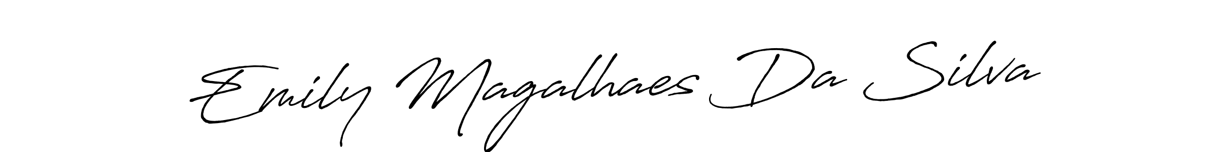 Make a beautiful signature design for name Emily Magalhaes Da Silva. With this signature (Antro_Vectra_Bolder) style, you can create a handwritten signature for free. Emily Magalhaes Da Silva signature style 7 images and pictures png