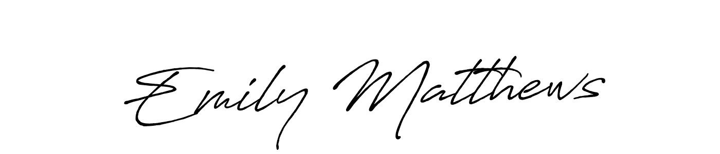 Create a beautiful signature design for name Emily Matthews. With this signature (Antro_Vectra_Bolder) fonts, you can make a handwritten signature for free. Emily Matthews signature style 7 images and pictures png