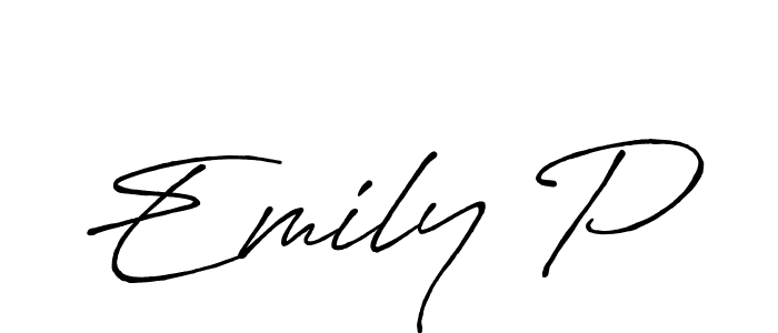 Also You can easily find your signature by using the search form. We will create Emily P name handwritten signature images for you free of cost using Antro_Vectra_Bolder sign style. Emily P signature style 7 images and pictures png