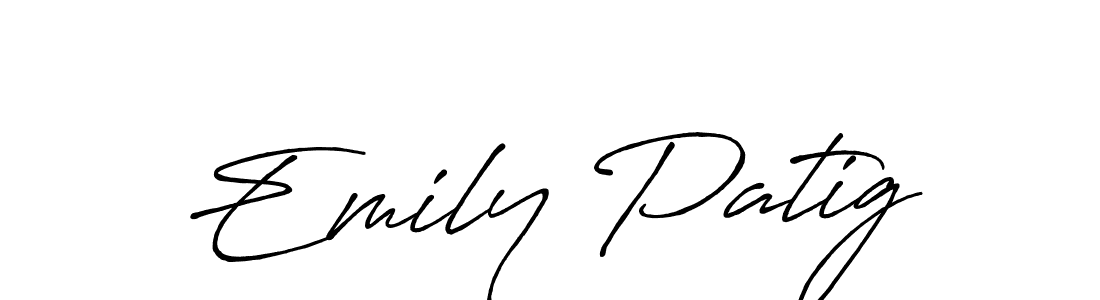 Also You can easily find your signature by using the search form. We will create Emily Patig name handwritten signature images for you free of cost using Antro_Vectra_Bolder sign style. Emily Patig signature style 7 images and pictures png
