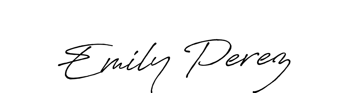 It looks lik you need a new signature style for name Emily Perez. Design unique handwritten (Antro_Vectra_Bolder) signature with our free signature maker in just a few clicks. Emily Perez signature style 7 images and pictures png