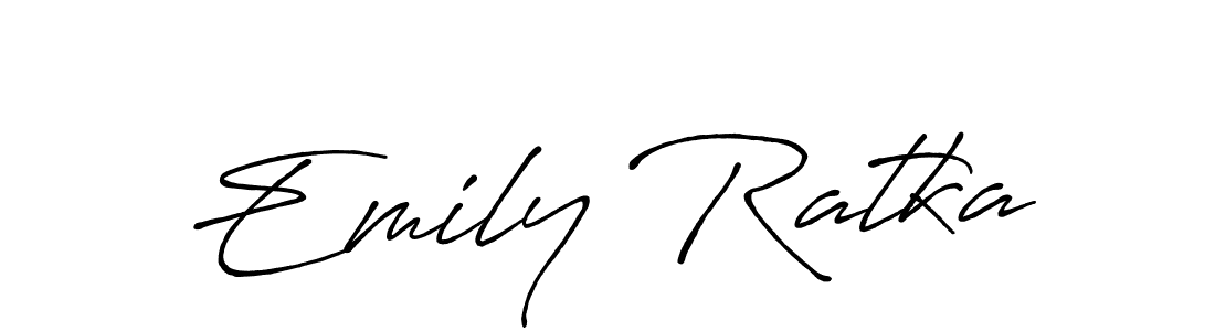 Make a beautiful signature design for name Emily Ratka. With this signature (Antro_Vectra_Bolder) style, you can create a handwritten signature for free. Emily Ratka signature style 7 images and pictures png
