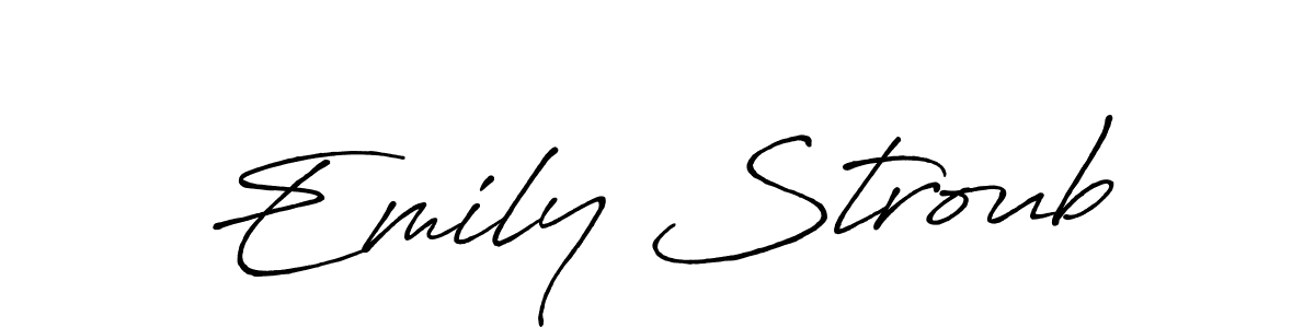 Make a short Emily Stroub signature style. Manage your documents anywhere anytime using Antro_Vectra_Bolder. Create and add eSignatures, submit forms, share and send files easily. Emily Stroub signature style 7 images and pictures png