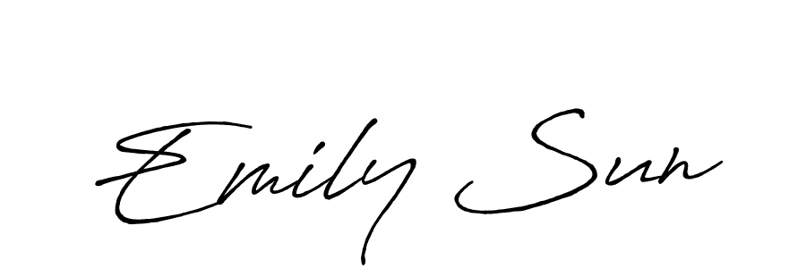 Create a beautiful signature design for name Emily Sun. With this signature (Antro_Vectra_Bolder) fonts, you can make a handwritten signature for free. Emily Sun signature style 7 images and pictures png