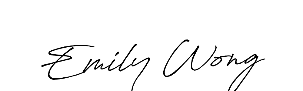 Make a beautiful signature design for name Emily Wong. With this signature (Antro_Vectra_Bolder) style, you can create a handwritten signature for free. Emily Wong signature style 7 images and pictures png