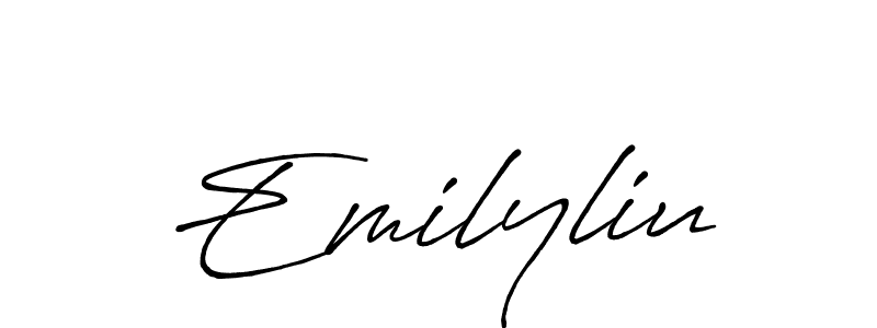 Create a beautiful signature design for name Emilyliu. With this signature (Antro_Vectra_Bolder) fonts, you can make a handwritten signature for free. Emilyliu signature style 7 images and pictures png