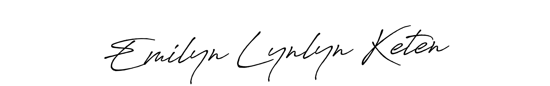 Make a beautiful signature design for name Emilyn Lynlyn Keten. With this signature (Antro_Vectra_Bolder) style, you can create a handwritten signature for free. Emilyn Lynlyn Keten signature style 7 images and pictures png