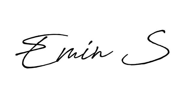 It looks lik you need a new signature style for name Emin S. Design unique handwritten (Antro_Vectra_Bolder) signature with our free signature maker in just a few clicks. Emin S signature style 7 images and pictures png