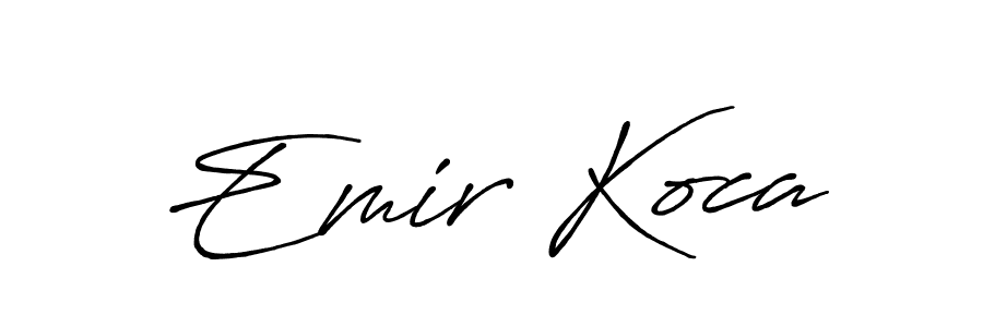 Create a beautiful signature design for name Emir Koca. With this signature (Antro_Vectra_Bolder) fonts, you can make a handwritten signature for free. Emir Koca signature style 7 images and pictures png