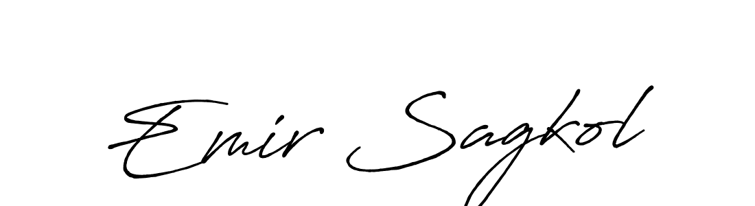 How to make Emir Sagkol name signature. Use Antro_Vectra_Bolder style for creating short signs online. This is the latest handwritten sign. Emir Sagkol signature style 7 images and pictures png