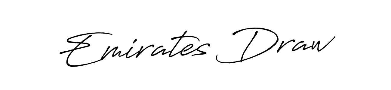 Use a signature maker to create a handwritten signature online. With this signature software, you can design (Antro_Vectra_Bolder) your own signature for name Emirates Draw. Emirates Draw signature style 7 images and pictures png