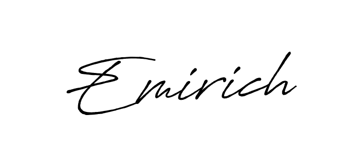 You should practise on your own different ways (Antro_Vectra_Bolder) to write your name (Emirich) in signature. don't let someone else do it for you. Emirich signature style 7 images and pictures png