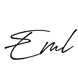 Make a beautiful signature design for name Eml. With this signature (Antro_Vectra_Bolder) style, you can create a handwritten signature for free. Eml signature style 7 images and pictures png