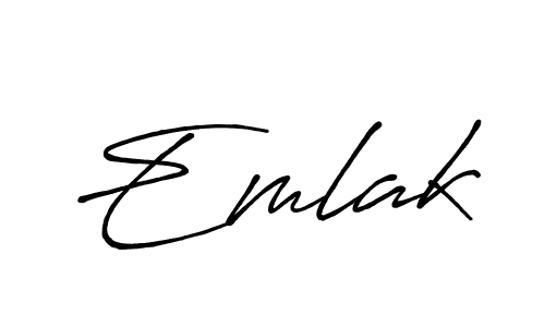 Create a beautiful signature design for name Emlak. With this signature (Antro_Vectra_Bolder) fonts, you can make a handwritten signature for free. Emlak signature style 7 images and pictures png