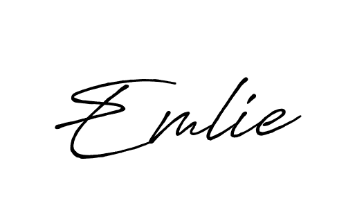 Create a beautiful signature design for name Emlie. With this signature (Antro_Vectra_Bolder) fonts, you can make a handwritten signature for free. Emlie signature style 7 images and pictures png