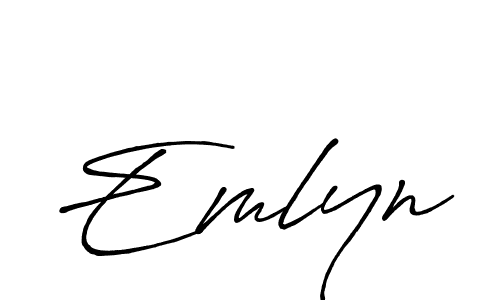 Make a beautiful signature design for name Emlyn. With this signature (Antro_Vectra_Bolder) style, you can create a handwritten signature for free. Emlyn signature style 7 images and pictures png