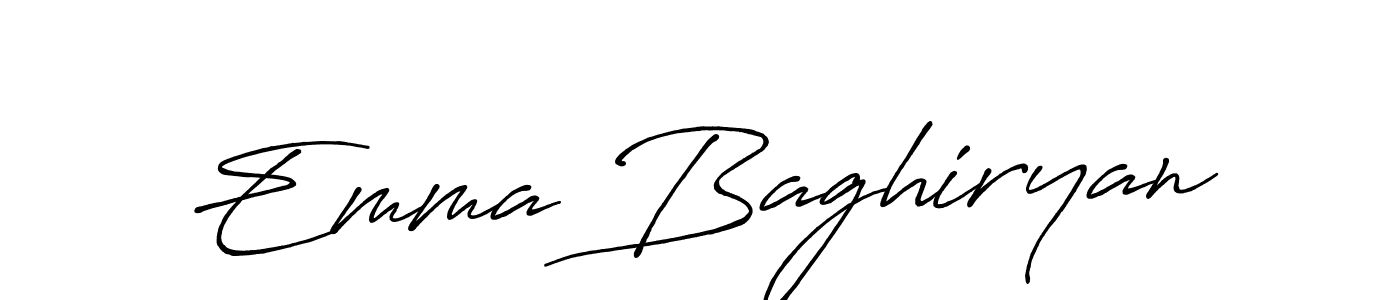 The best way (Antro_Vectra_Bolder) to make a short signature is to pick only two or three words in your name. The name Emma Baghiryan include a total of six letters. For converting this name. Emma Baghiryan signature style 7 images and pictures png