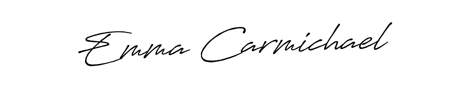 The best way (Antro_Vectra_Bolder) to make a short signature is to pick only two or three words in your name. The name Emma Carmichael include a total of six letters. For converting this name. Emma Carmichael signature style 7 images and pictures png