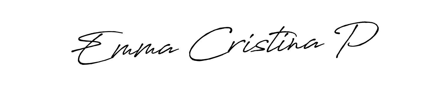 Once you've used our free online signature maker to create your best signature Antro_Vectra_Bolder style, it's time to enjoy all of the benefits that Emma Cristina P name signing documents. Emma Cristina P signature style 7 images and pictures png