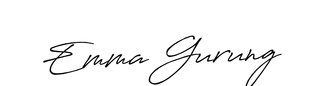 Use a signature maker to create a handwritten signature online. With this signature software, you can design (Antro_Vectra_Bolder) your own signature for name Emma Gurung. Emma Gurung signature style 7 images and pictures png