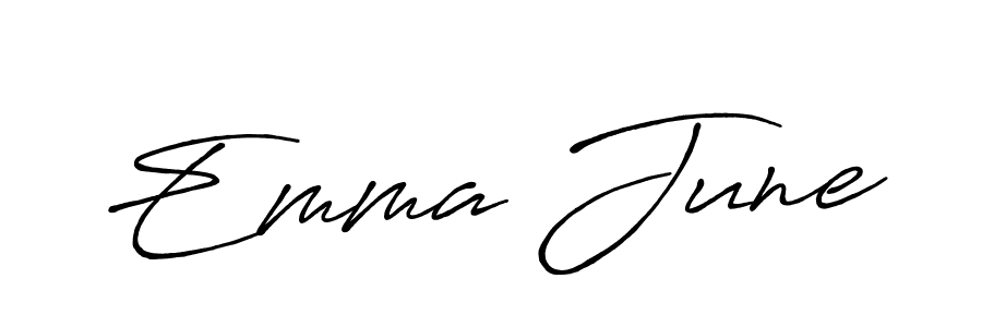 Similarly Antro_Vectra_Bolder is the best handwritten signature design. Signature creator online .You can use it as an online autograph creator for name Emma June. Emma June signature style 7 images and pictures png