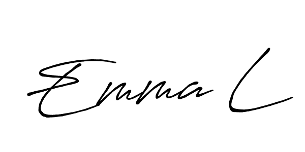 Emma L stylish signature style. Best Handwritten Sign (Antro_Vectra_Bolder) for my name. Handwritten Signature Collection Ideas for my name Emma L. Emma L signature style 7 images and pictures png