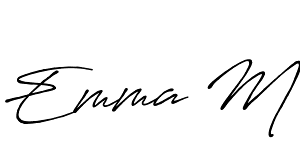 Also You can easily find your signature by using the search form. We will create Emma M name handwritten signature images for you free of cost using Antro_Vectra_Bolder sign style. Emma M signature style 7 images and pictures png