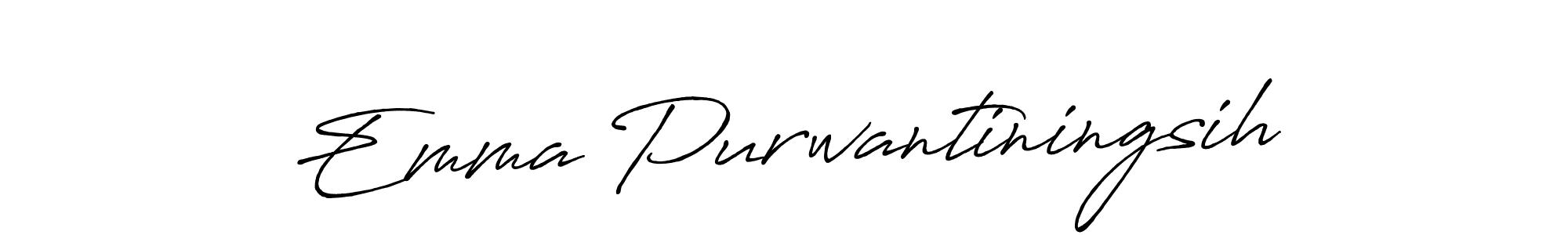 The best way (Antro_Vectra_Bolder) to make a short signature is to pick only two or three words in your name. The name Emma Purwantiningsih include a total of six letters. For converting this name. Emma Purwantiningsih signature style 7 images and pictures png