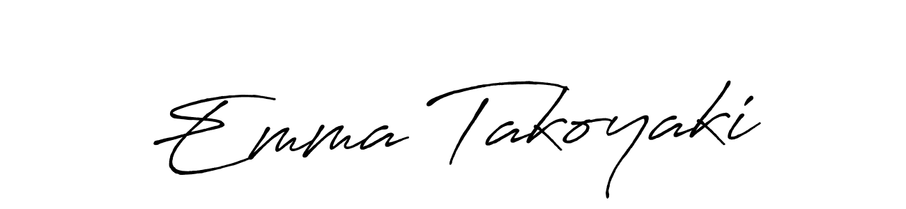 Emma Takoyaki stylish signature style. Best Handwritten Sign (Antro_Vectra_Bolder) for my name. Handwritten Signature Collection Ideas for my name Emma Takoyaki. Emma Takoyaki signature style 7 images and pictures png